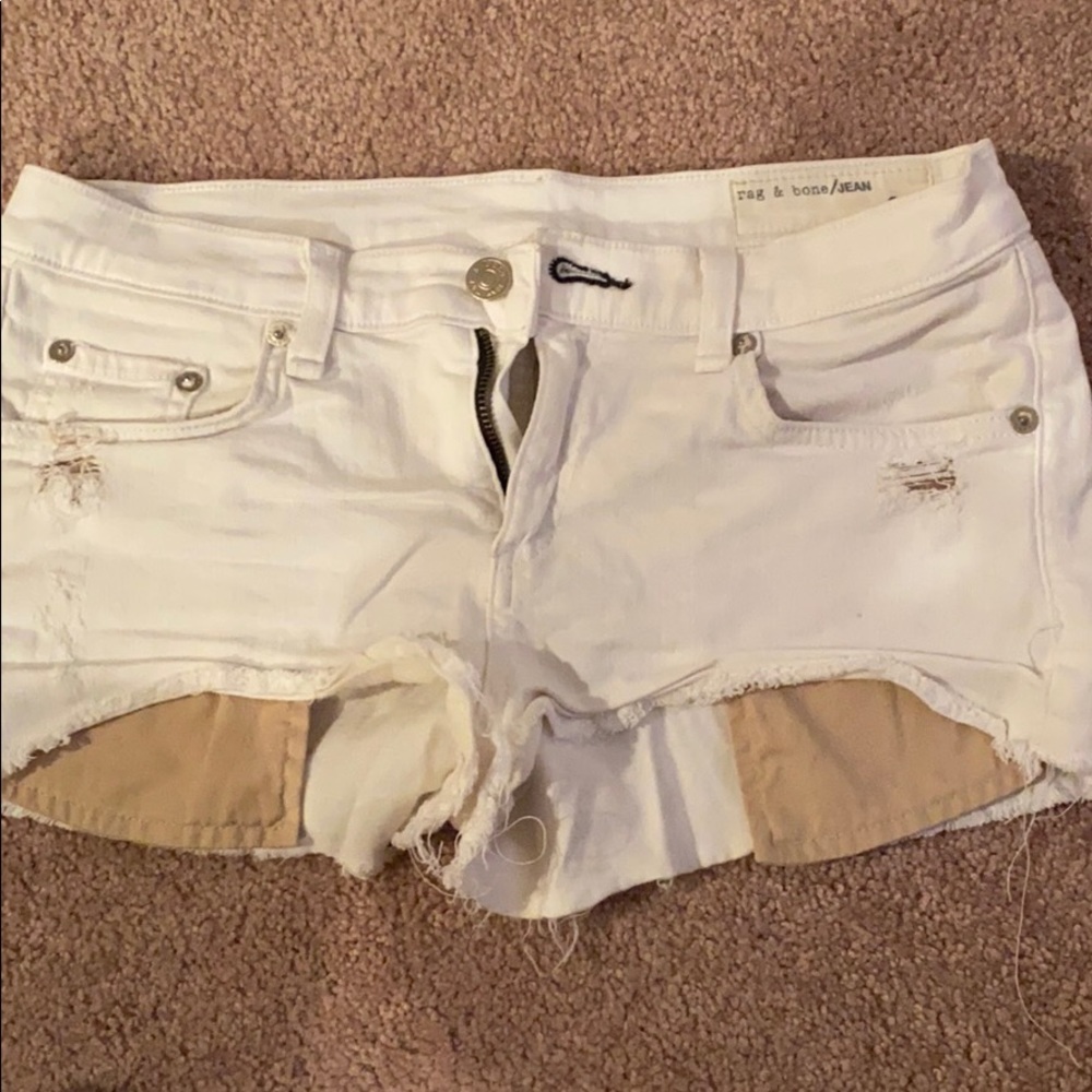 White denim shorts